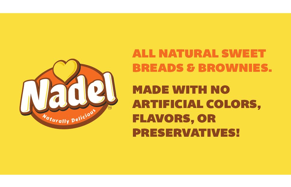 Image of Nadel - NATURALLY DELICIOUS BANANA CHOCOLATE CHIP CAKE Slices, 24 Pack, Sweet Breads & Cakes Back to School lunch snack, breakfast bar.