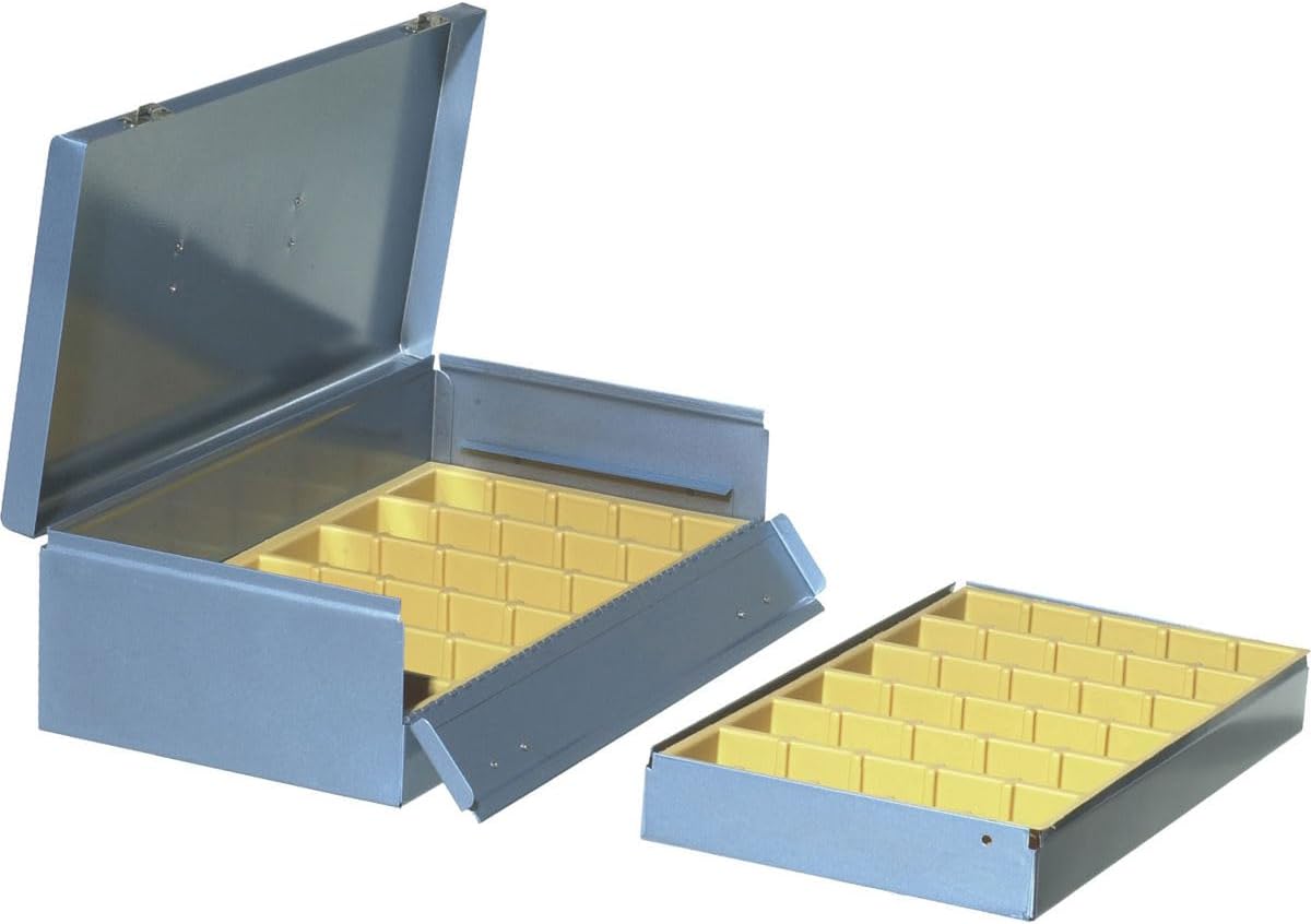 Electric Slide File, Archival Double Decker Metal Storage Box Holds 1500 2x2 Mounted Slides in Groups