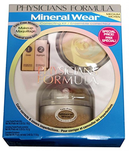 Physician Formula Talc-Free Mineral Wear (Loose Powder, Correcting Powder, Concealers) Correcting 4 pc Kit: Medium
