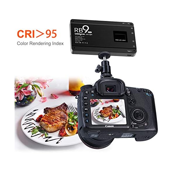 VILTROX Weeylite RB9 RGB LED Videoleuchte Dimmbare 2500K ~ 8500K auf Kameralicht für DSLR Fotografie Camcorder Aufnahmen… – Bild 7