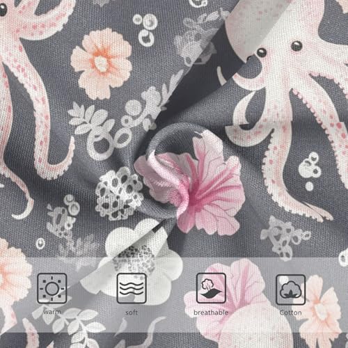 Wusikd Octopus Flowers Girls' Underwear Cotton Pink Girls Briefs Soft Toddler Underwear 2T3