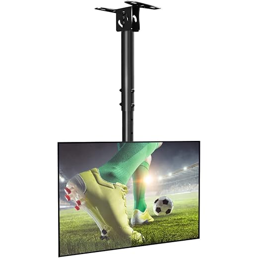 Everstone Full Motion TV Ceiling Mount for 23 to 55" TV Swivel and Tilting Bracket Fit Most Plasma LED LCD Flat Screen and Curved TVs, Up to VESA 400x400mm, HDMI Cable and Level