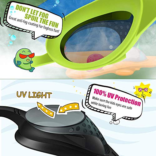 Outdoormaster Kids Swim Goggles 2 Pack - Quick Adjustable Strap Swimming Goggles For Kids - E #TOP4