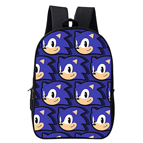 XLST 16.5 Pulgadas Niños Mochila Sonic Colegio Bolsa para La Escuela Compartimento Múltiple Impermeable Ordenador Portátil Mochila para Muchachos Chicas,4