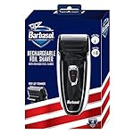 Barbasol Rechargeable Electric Foil Shaver with Stainless Steel Blades and Pop Up Trimmer