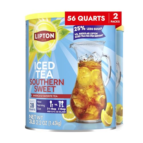 Lipton Southern Sweet Reduced Sugar Iced Tea Mix, 28QT (Pack