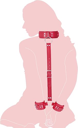 Miniatura 7 de Kit de sujeción de cuello a muñeca cuello de esposas sexy para principiantes juego de esclavos ajustables herramienta de juego sexual para parejas