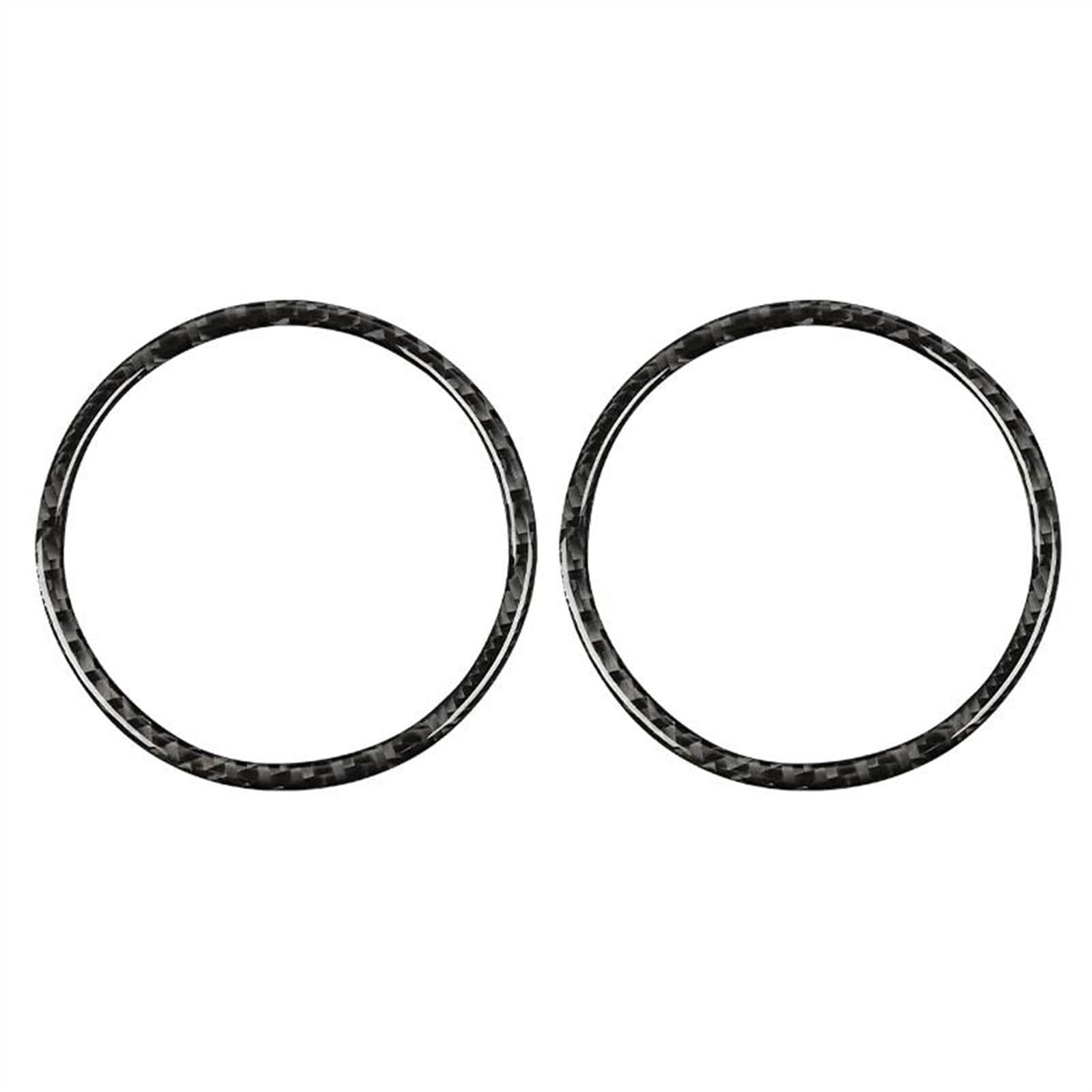 Car Carbon Fiber Door Audio Speaker Decoration Frame Stickers Cover for Ford for Mustang GT 2015-2021 Anti-dust(Black)