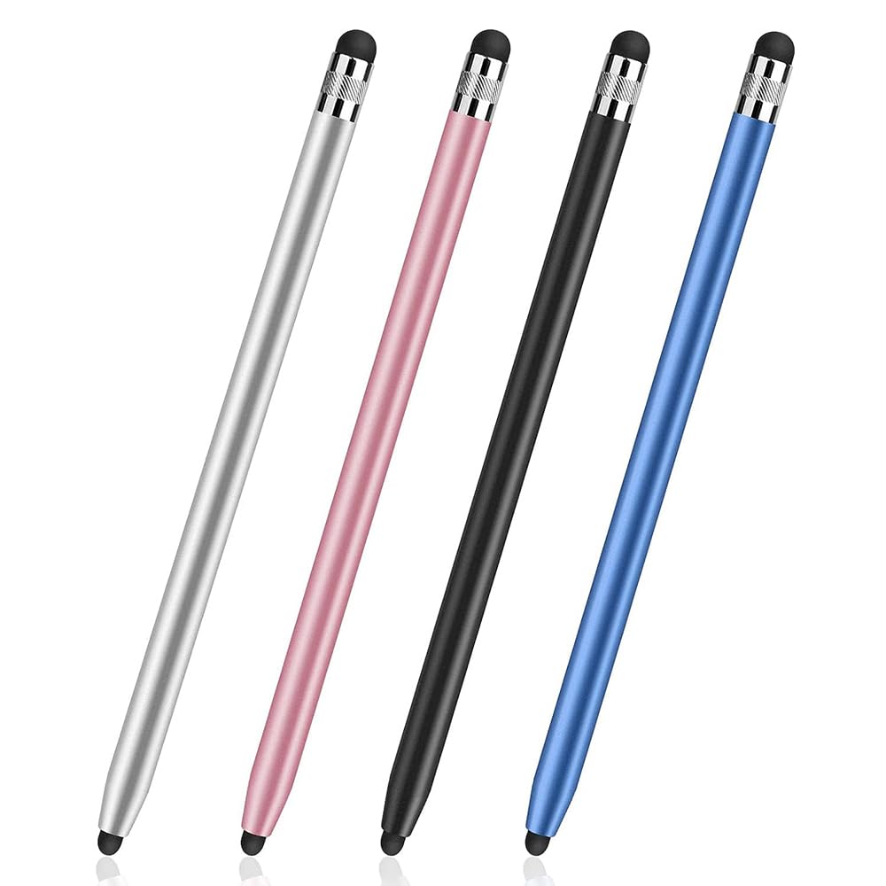 SANJAOYEE タッチペン 4本セット スタイラスペン スマートフォン タブレット スタイラスペン 超高精度 途切れなし タッチパネル触れず対策 導電繊維ペン先