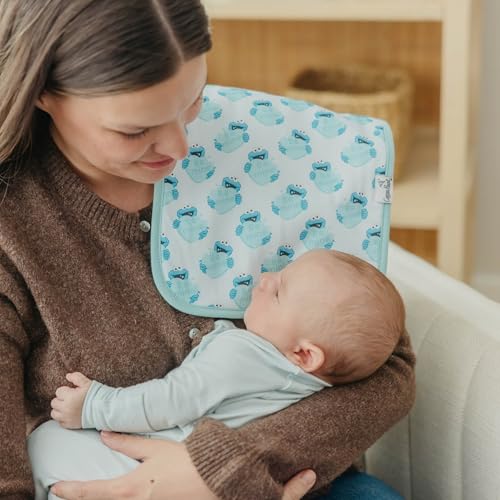 Image of Copper Pearl Premium Baby Burp Cloths - 3-Pack Large Cotton Burp Cloths, Extra Soft Spit Up Rags with 3 Absorbent Layers, Perfect for Baby Boy and Baby Girl Gifts (21 inch x 10 inch Size, Elmo Heart Candies)