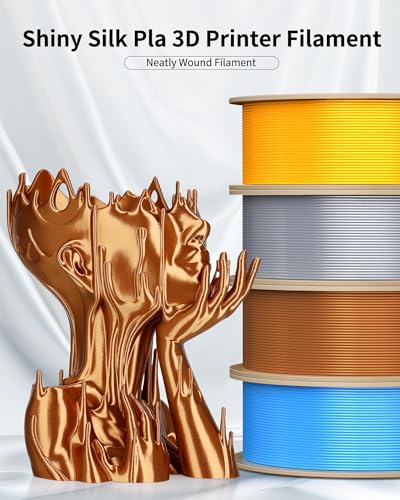 Image of LANDU Silk PLA Filament 1.75mm Copper 1KG, 3D Printer Filament Dimensional Accuracy + /- 0.02mm, 1kg Cardboard Spool(2.2lbs), Neatly Wound 3D Printing Filament,Silk Copper