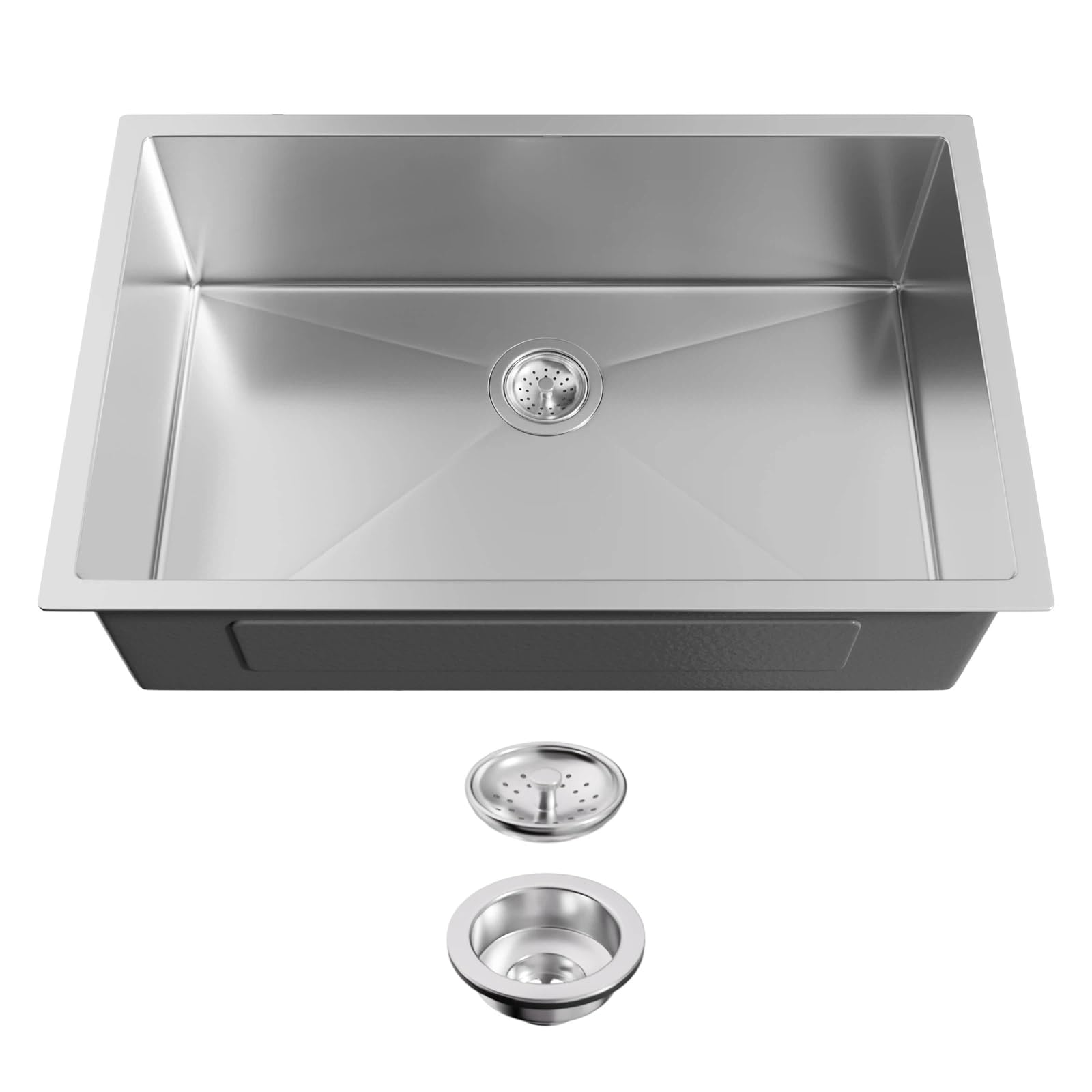 30 Inch Undermount Kitchen Sink - 30x19x9 Kitchen Sinks with Brushed, 18 Gauge 304 Stainless Steel Includes Drain Strainer, Deep Single Bowl Handmade Basin
