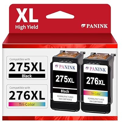 PANINK Remanufactured Ink Cartridge Replacement for Canon 275 276 275XL 276XL PG-275 XL CL-276 XL Ink Cartridges Combo Pack for PIXMA TR4720 TS3522 TR4700 TS3722 TS3500 TR4722 TS3720 TS3520 Printer