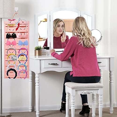 Kraeoke Haarspangen Aufbewahrung Halter Displayhalter für Haarschmuck große Hängende Schmuck Organizer für Mädchen (Pink 2)