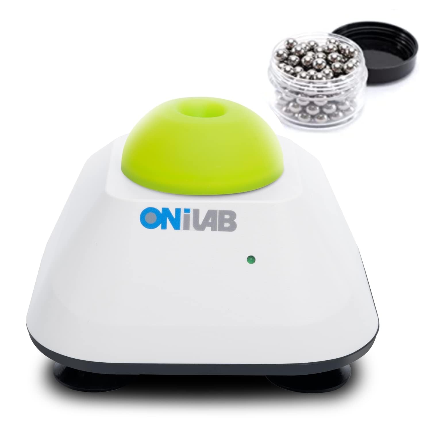 ONiLAB Mini mixeur Vortex avec fonction tactile, mélange de laboratoire, vernis à ongles, colle à cils et peintures acryliques, Vortex de laboratoire avec base en fonte d'aluminium stable, 120 boules