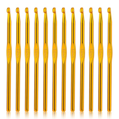 Image of UzecPk 12Pcs Size J / 6.0mm Crochet Hooks, Aluminum Crochet Needles Metal Crochet Hook, Crochet Hook Bulk Crochet Needle for Crocheting Yarn Knitting Scarf Hat