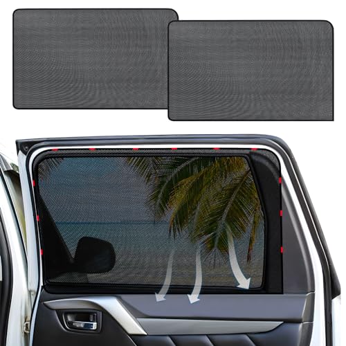 Image of ZATOOTO Car Shades for Back Windows Baby, Car Window Shades Magnetic Mesh Sun Shade for Car Window Car Shade Protection from Heat and UV for Sleeping Camping