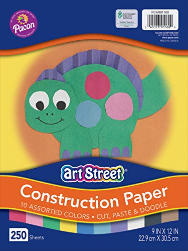 Art Street Construction Paper, 10 Colors May Vary 250 Count