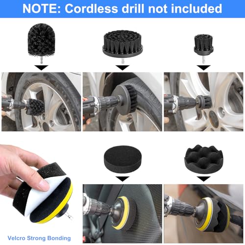 Image of 43Pcs Car Wash Detailing Kit Cleaning Kits with Foam Gun Sprayer Long Handle Mop Car Vacuum Drill Brush Large Wash Mitt Towels Complete Interior Exterior Car Washing Supply Set Blue