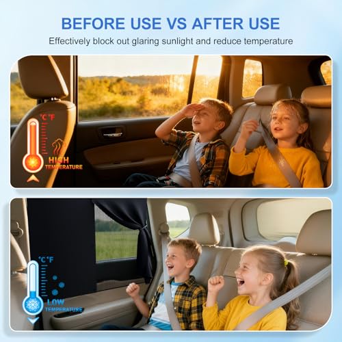 Car Window Shades, [Upgraded] 8 Strong Magnets Magnetic Side Window Sun Shade [2 Pack] - Dual Layer UV Ray Protection Car Sunshade for Baby, Kids & Pets - Universal Fit for SUV, Sedan & Trucks by PEMOTech - Image 7