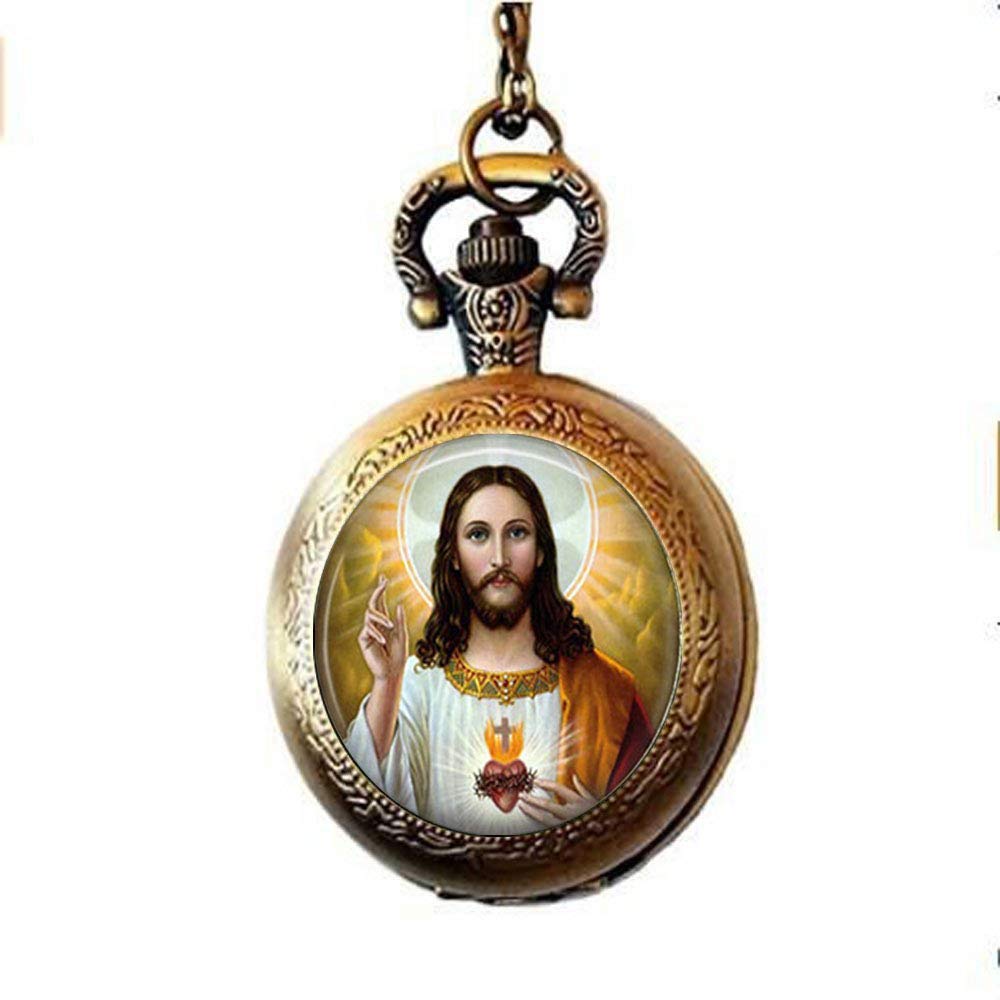 Buy Jesus Christ Pocket Watch Necklace Heart of Jesus Sacre Coeur