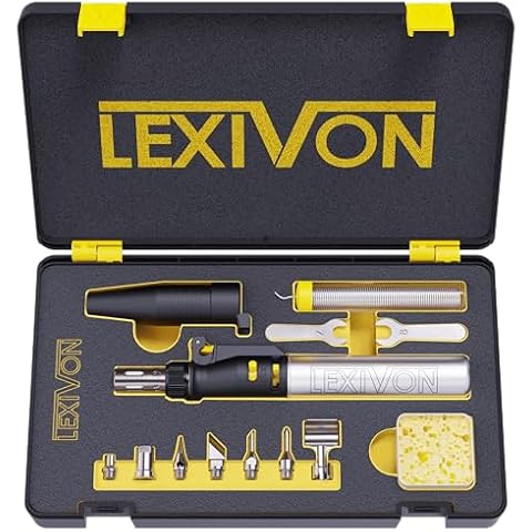 LEXIVON Butane Soldering Iron Kit with 7 Tips Cover