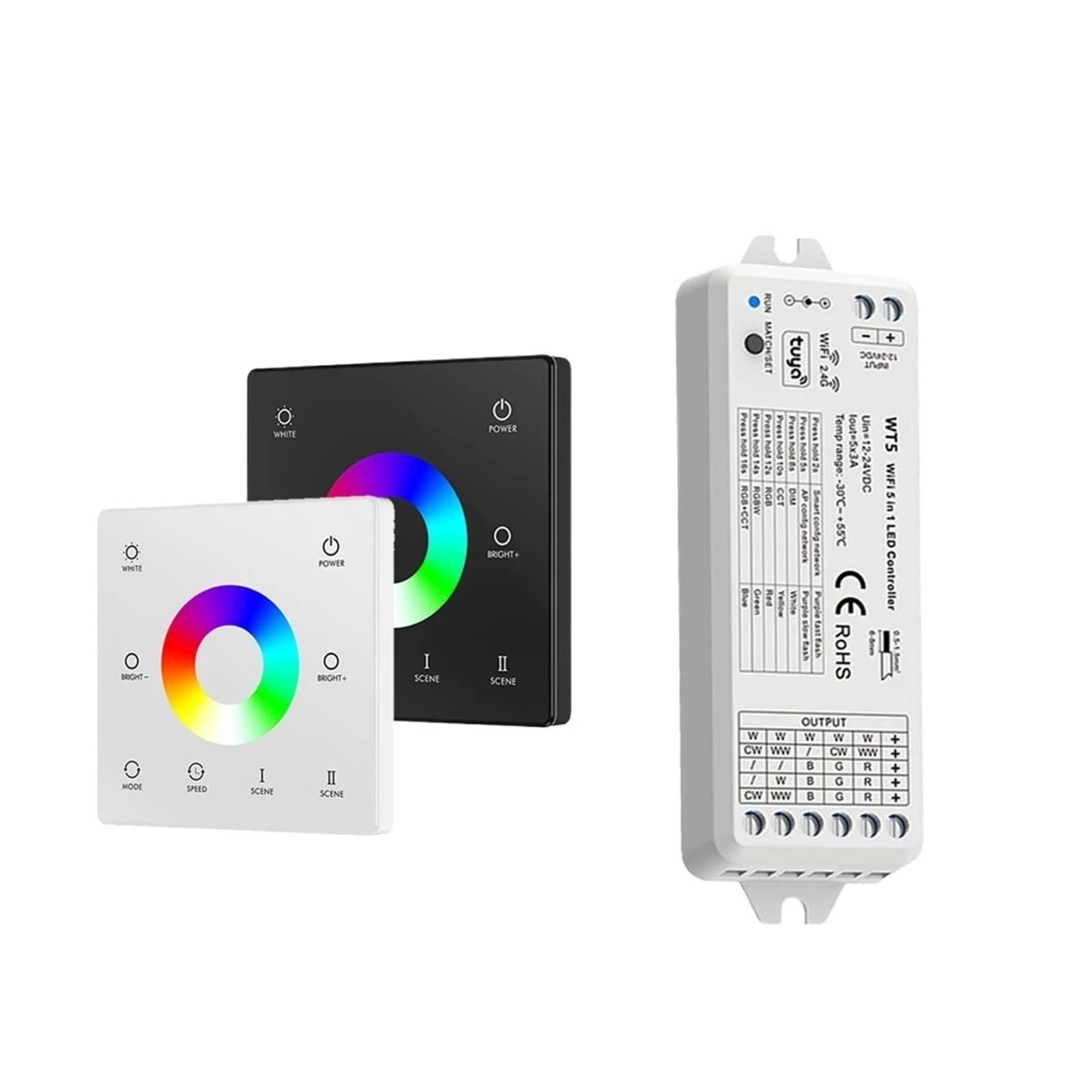 1PCS/1SET Vita Intelligente WiFi RF LED Controller 12V 24V RGB RGBW RGBWW Bar Touch Telecomando App Timer di Controllo Controllo Vocale (Color : TW4 B Remote)