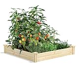 Greenes Fence Original Pine Raised Garden Bed, 4' x 4' x 7" - Made in USA with American Pine