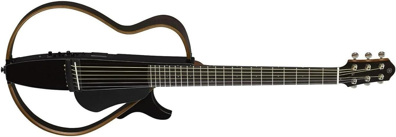 Yamaha SLG200S TBL Steel String Silent Guitar with Hard Gig Bag, Translucent Black