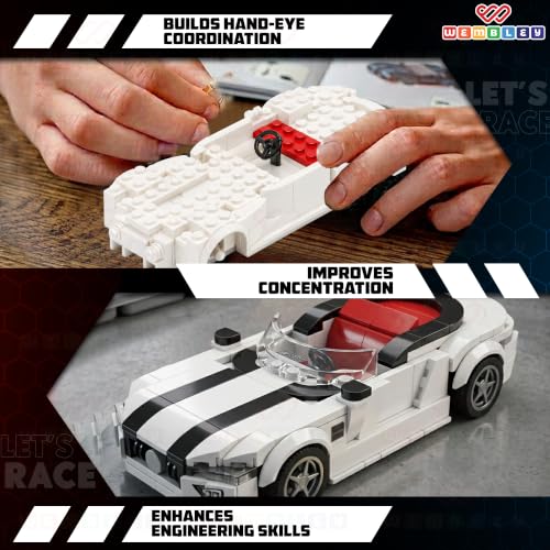Image of Wembley Race Mechanic Series - 238 PCS | Pull Back Sports Car Building Blocks for Kids | STEM Construction Toy with Race-Inspired Cockpit | ABS Plastic Building Kit for Boys & Girls Age 3+ Years