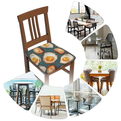 Housse de chaise de salle à manger extensible et lavable, lot de 6 pour chaise de cuisine - 8