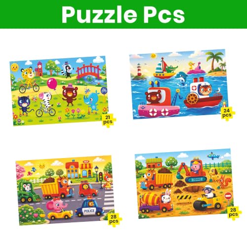 Image of Webby Busy Vehicles Level Up Jigsaw Puzzles for Kids