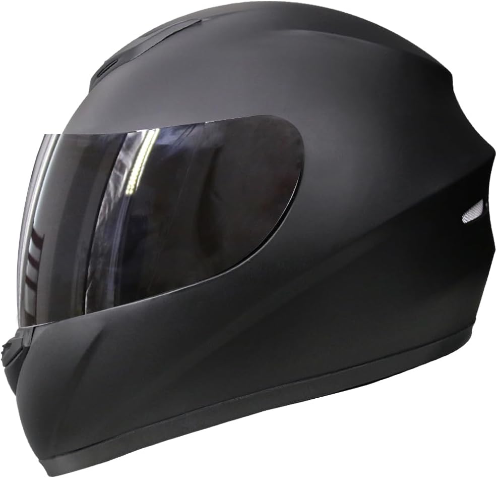 Zorax ZOR-819 Matt Black XL (61cm) Full Face Motorbike Motorcycle Helmet Road Legal ECE 2206 + Dark Smoke Visor