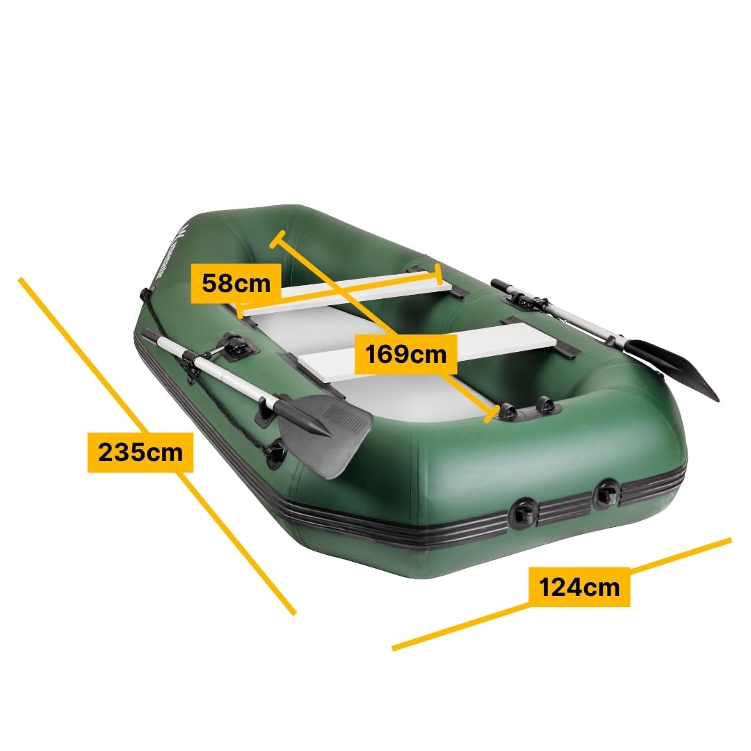 MK-Angelsport Schlauchboot Wavemaster 235cm mit Luftboden für 2 Personen