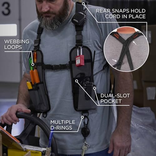 Image of Ergodyne Squids 3144 Dual Shoulder Radio Holster Harness for Barcode Scanners