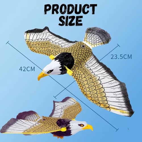 Image of Battery Operated Flying Eagle Toy for Kids 3+| 360 Degree Automatic Revolving Toys for Boys and Girls Fly Falcon with String Attached Birthday Gift for Children Educational & Decoration Items