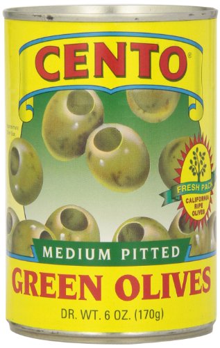 Cento Pitted Green Olives, 6 Ounce (Pack of 12)