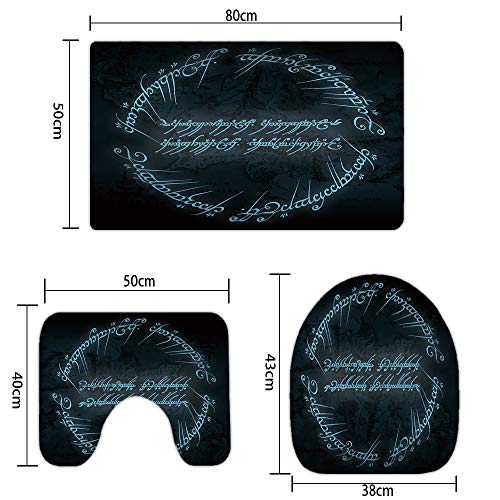 Lord Rings Magic Badematten-Set, 3-teilig, U-förmige Kontur-Duschmatte, rutschfest, Badvorleger, Memory-Schaum-Badematte… – Bild 4