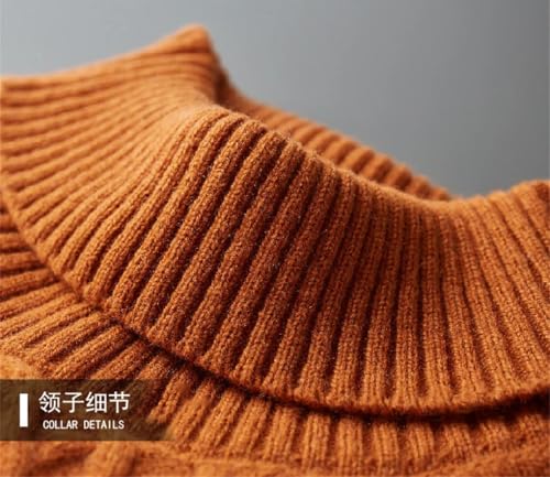 Men's High Neck Wool Solid Color Simple Soft Sweater Casual Slim Fit Business Pullover Knitted Sweater4