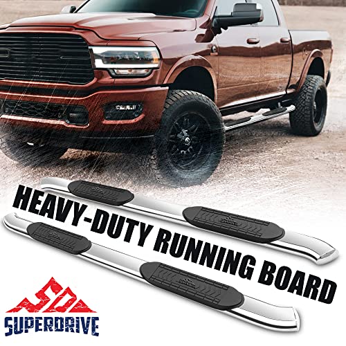 Super Drive D39S0832 Superdrive 4'' Curved Oval Running Boards Compatible With 2009-2020 Dodge Ram 1500 2500 3500 Quad Cab Pickup Truck Step Rails Off-Road Nerf Bars Polished Chrome Finish Side Steps thumb #5
