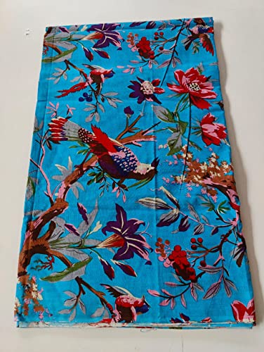 Image of Floral Printed Cotton Fabric Cloth Hand Block Print Fabric Women Material Running Jaipuri Hand Block Printed Women Dress Material Kurtis Natural 44 inch Inches Width 2.5 Meter (Pattern 31)
