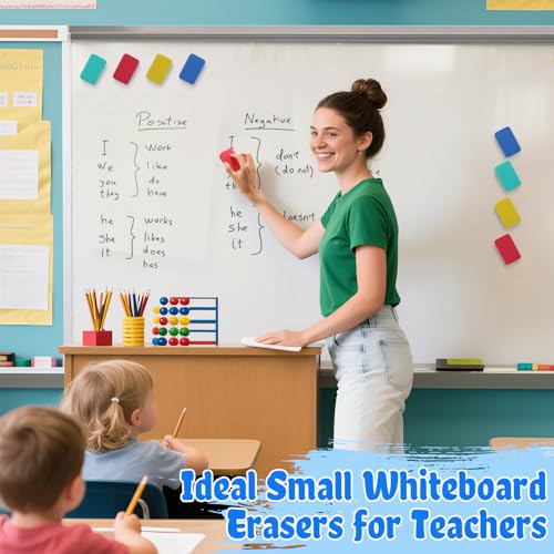 Image of 24Pcs Strong Magnetic Dry Erase Eraser, Classroom Must Haves, Rectangle | 4 Color Mini Whiteboard Eraser, Classroom Essentials for Kindergarten, Prek, Elementary, Office
