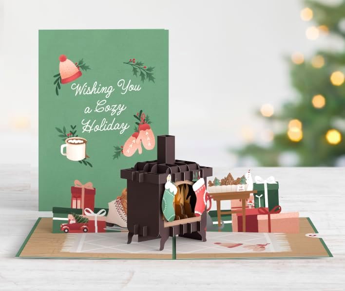 Miniatura 2 de Lovepop Cozy Holidays - Tarjeta desplegable de 5 x 7 pulgadas, tarjeta de Navidad, tarjeta de Navidad individual con sobre, tarjetas de invierno 3D,