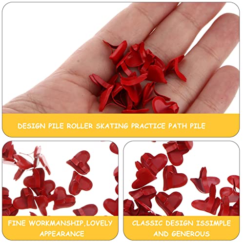 Amosfun 50Pcs Heart Shape Brads Mini Pastel Brads Scrapbooking Embellishment Diy Paper 11Mm (Red) #TOP4
