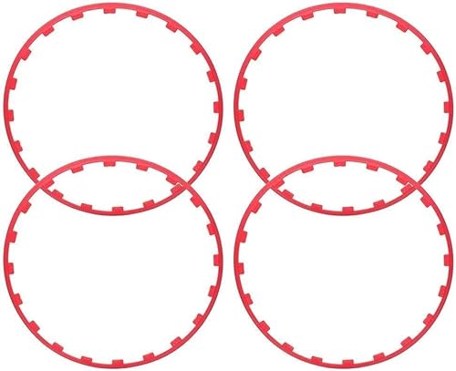 HWMUH Wheel Hub Edge Ring 4 Pcs 16-20 in Wheel Rim Protectors, Universal Wheel Protection | Alloy Wheel Edge Trim Protector Ring，Anti-Scratch Strip Decor,for All Models -Red||20in