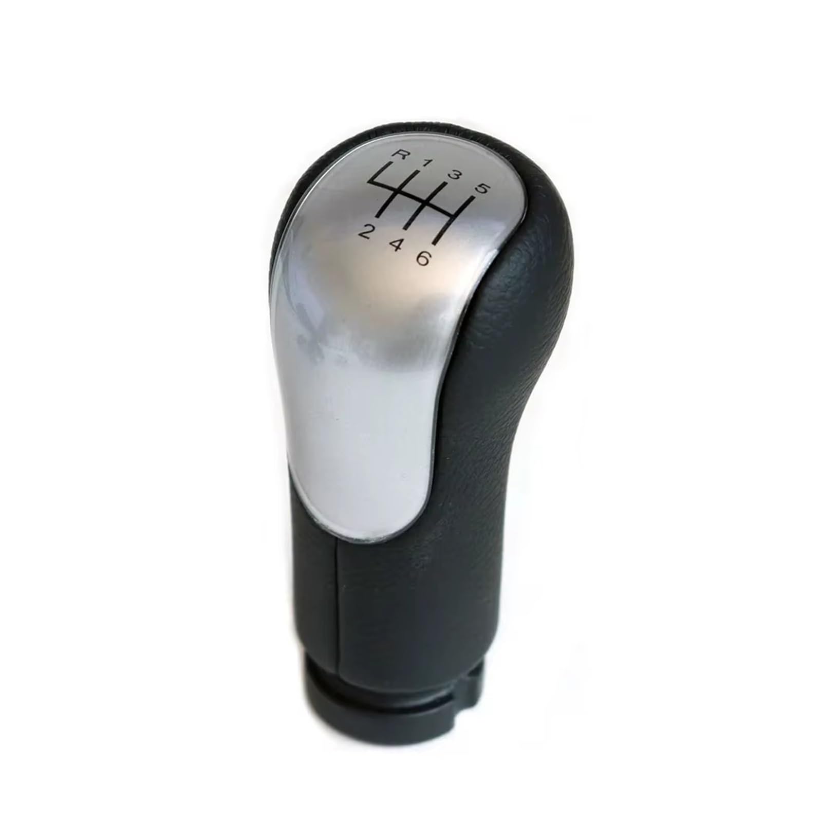 OUVECR Car Shift Gear Knob Handle for for Fiesta for Fusion for Transit for Connect 2002-2007 Gear Shift Knob Shifter Lever Change Gaitor Boot Cover Gear Shift Cover(6 Speed Knob Silver)
