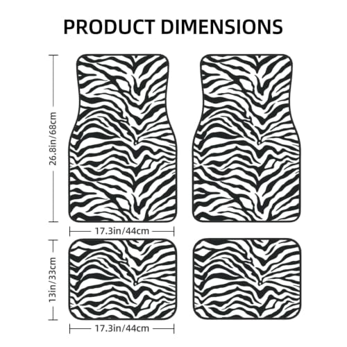Alfombrillas para coche de neopreno de alta resistencia con elegante diseño de estampado de cebras 2
