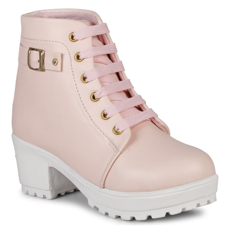 LR STEP EXCLUSIVE Synthetic Leather Womens & Girls High Ankle Boot Buckle Ankle Boots | Pink | Size - 6 (B0DC412L1B) Amazon Price History, Amazon Price Tracker
