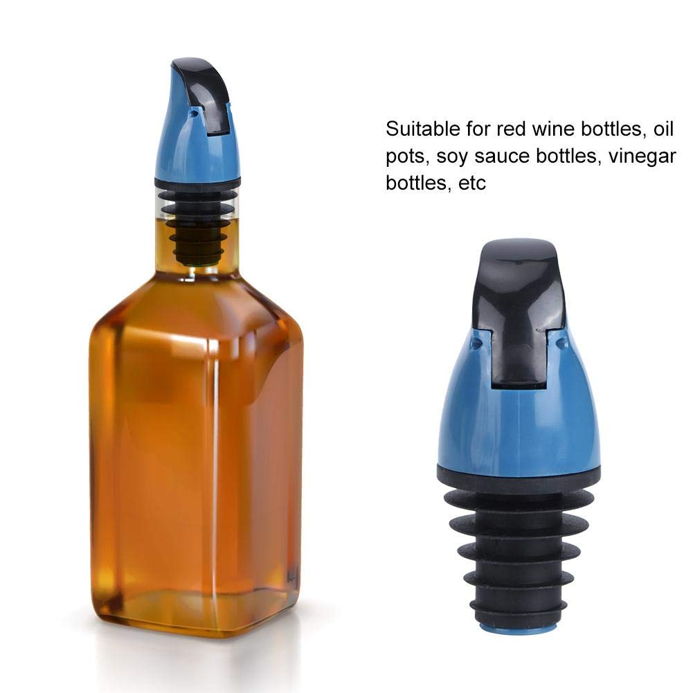 Tapón de vertido de Botella de Aceite, Boquillas de Aceite de Oliva, Dispensador de tapón para verter botella de aceite para vino salsa de soja botellas de vinagre utensilios de cocina(azul marino)