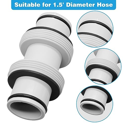 Pool Hose Adapter, 1.5" to 1.5" Pool Hose Connector Coupling Pool Pump Connectors with 2 Rings Gaskets - Image 2